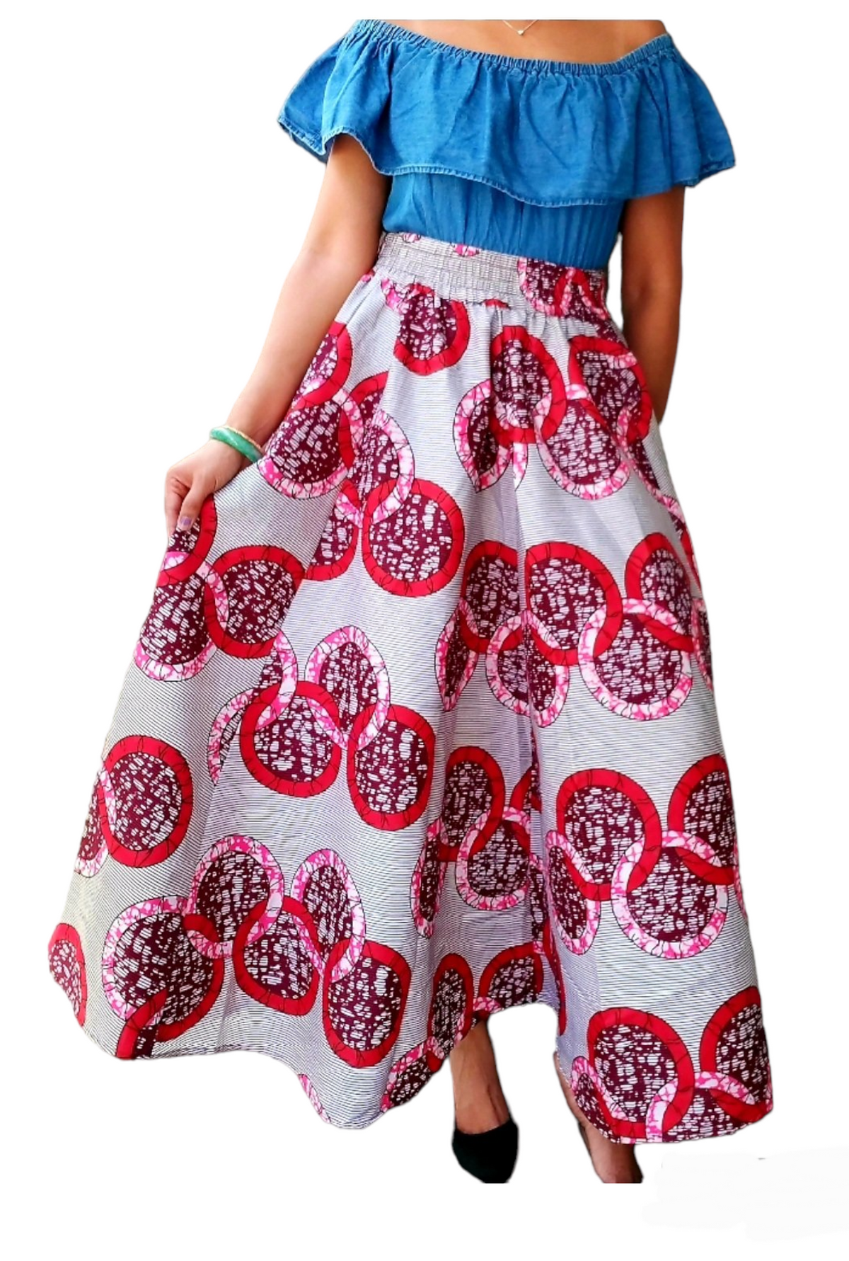 1003 Women Long Printed Skirt