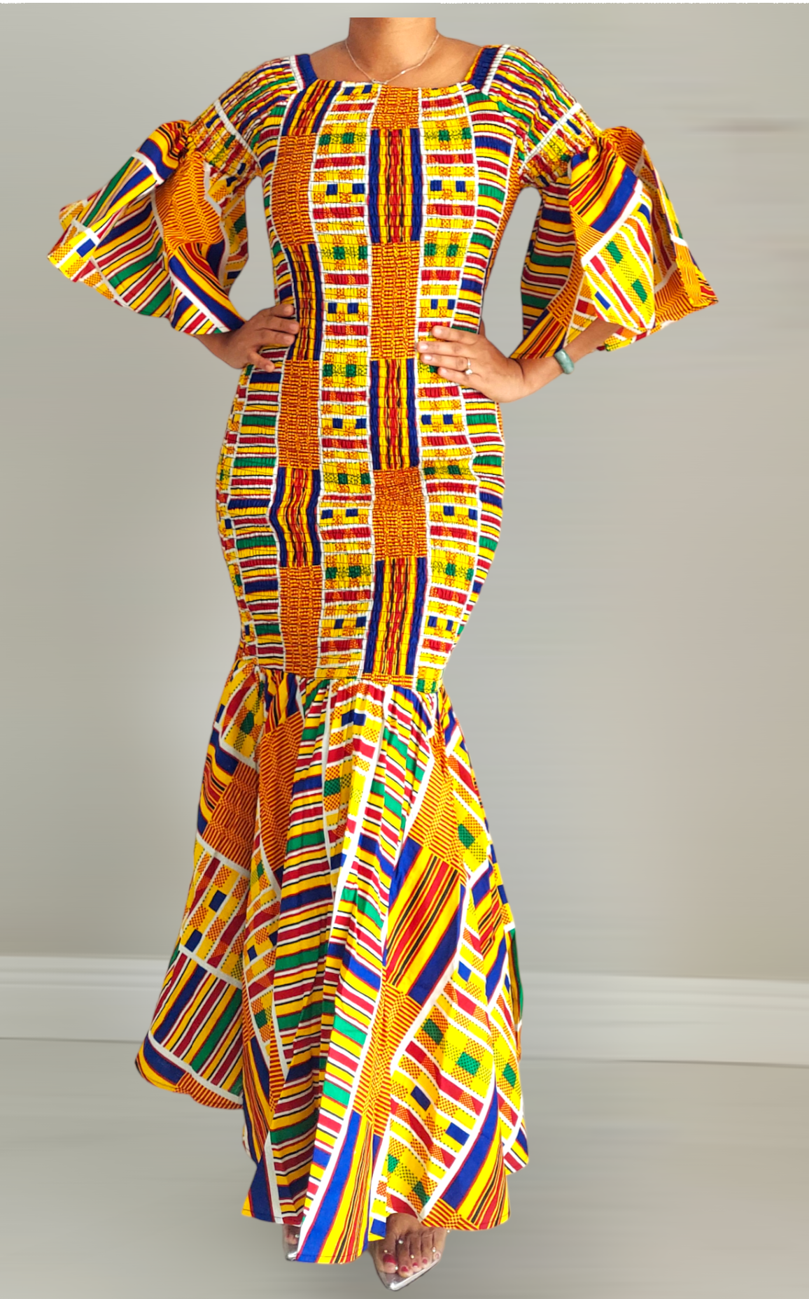 Smock Mermaid Dress -Kente#2