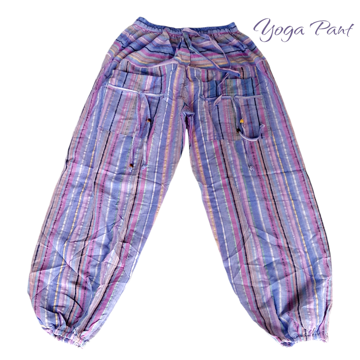 Cotton Yoga pants/ Hippie Boho Pants- Stripe