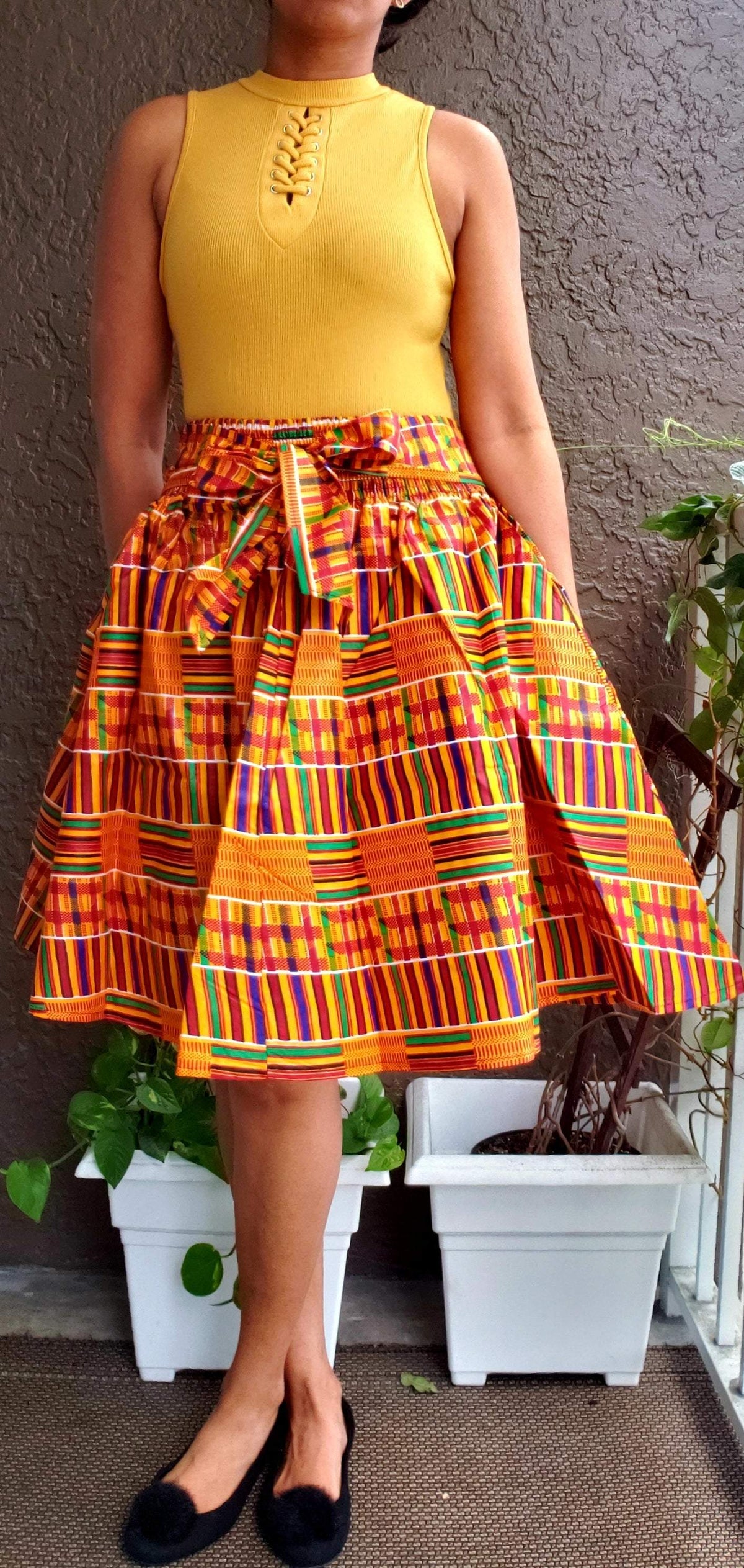 #240 MID LENGTH KENTE MAXI SKIRT