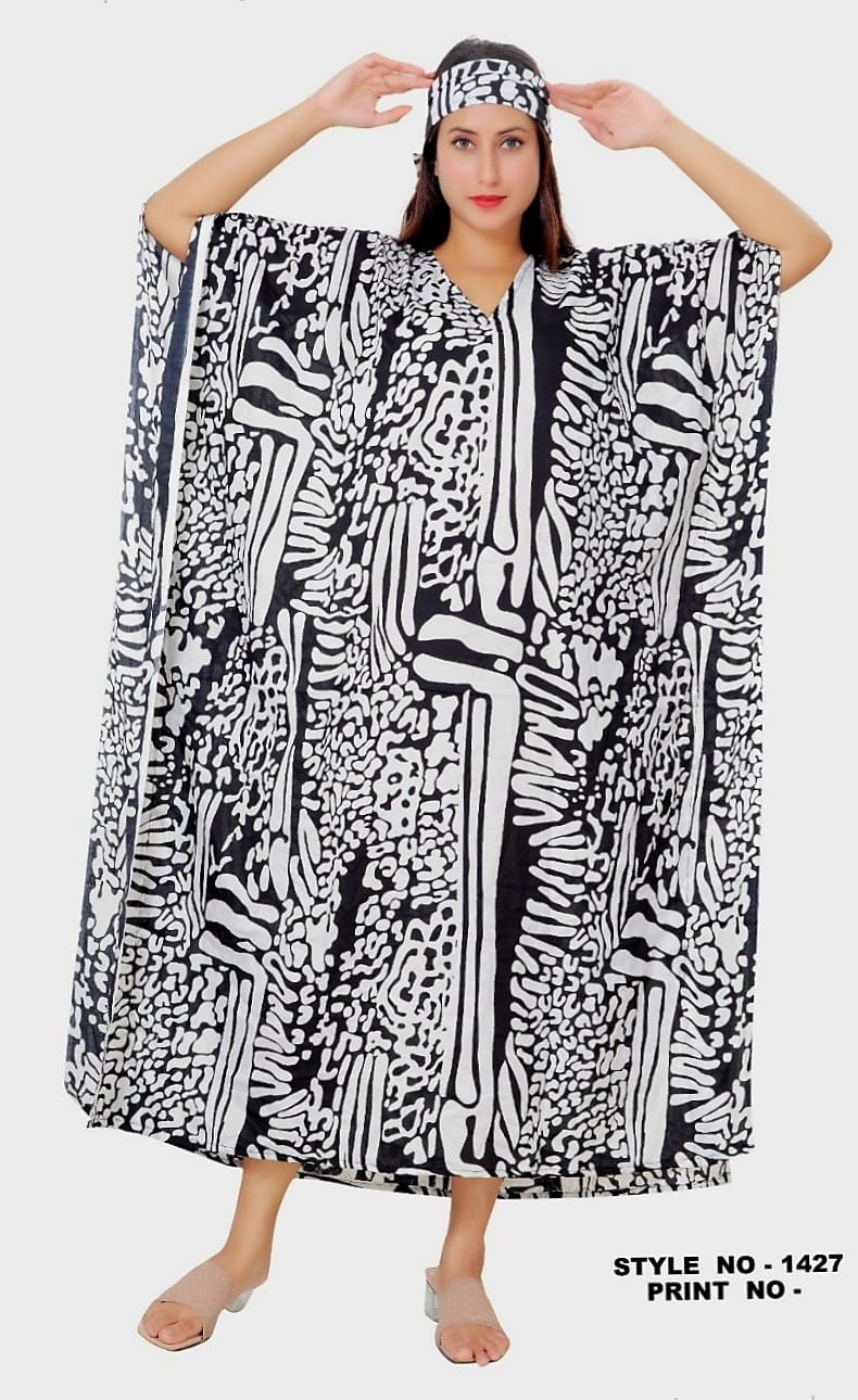 Women Afro Print Kaftan Dress-1427