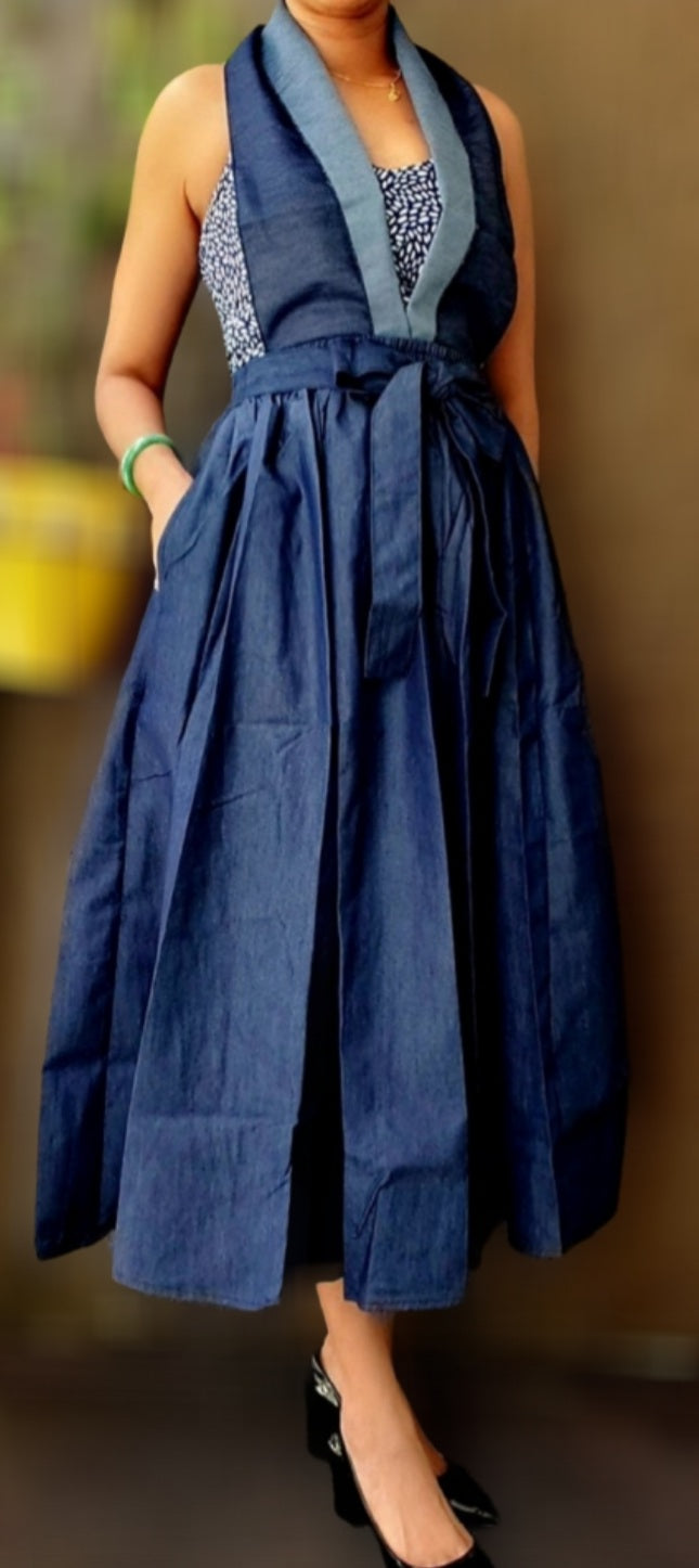 802  All Denim  Skirt - Calf Length