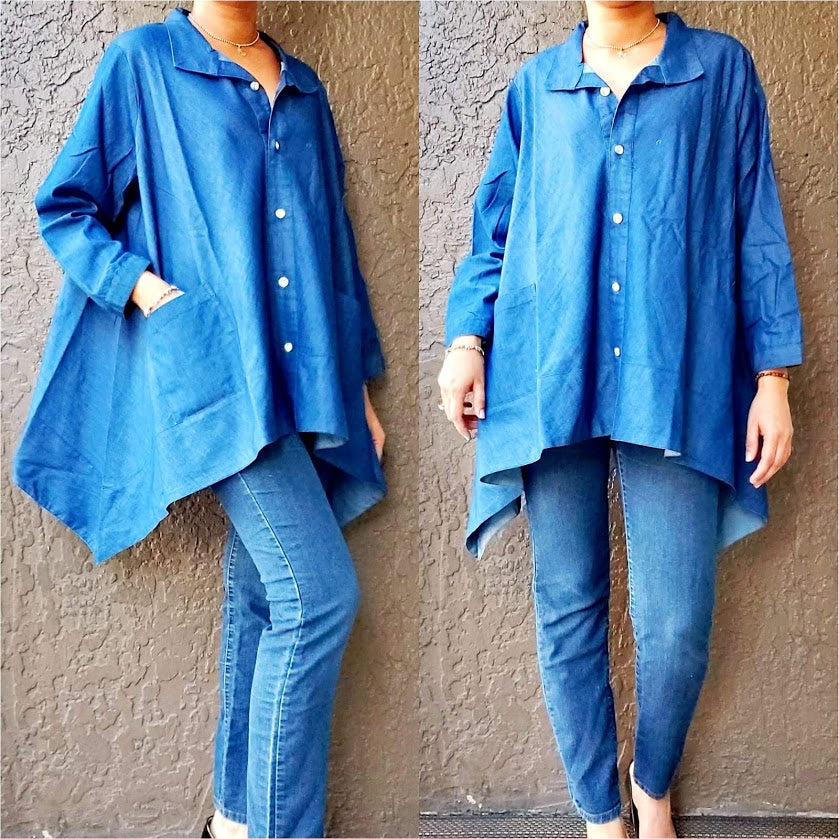 Women Denim Blouse -18-858X